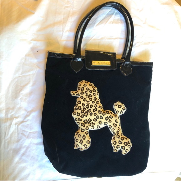 Beverly Feldman Handbags - Beverly Feldman black velvet poodle purse dog